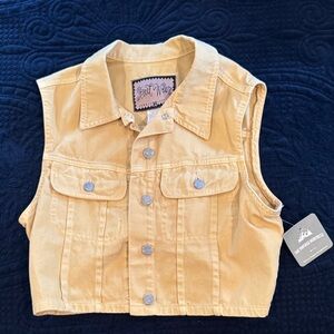 Yellow Denim Vest